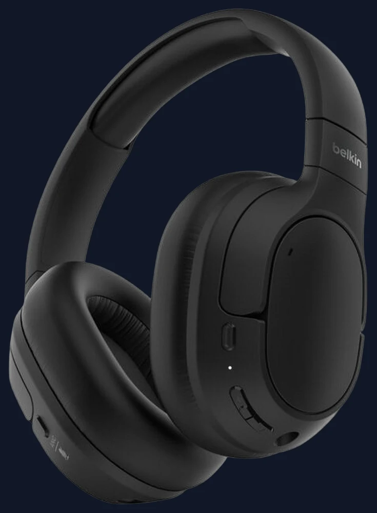 Belkin SoundForm Isolate Active Noise Cancelling Wireless Headphones - Black