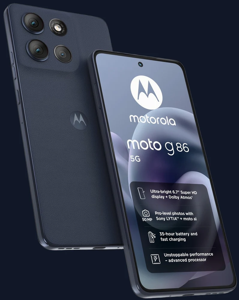 SIM Free Motorola g86 5G 256GB Mobile Phone - Navy Blue