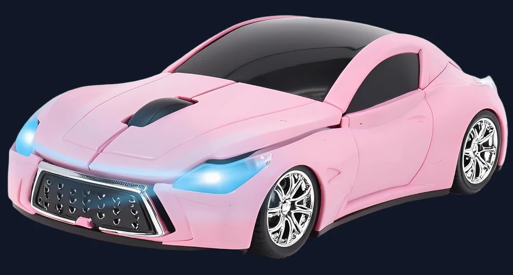 ireless Mouse Cute Sport Pink Car Mice,Small Portable Lightweight Optical Cool Girly Mice, Fun Home Office School Gift for Boy Girl Men Women Kids Mom Dad,USB Mouse for PC Laptop