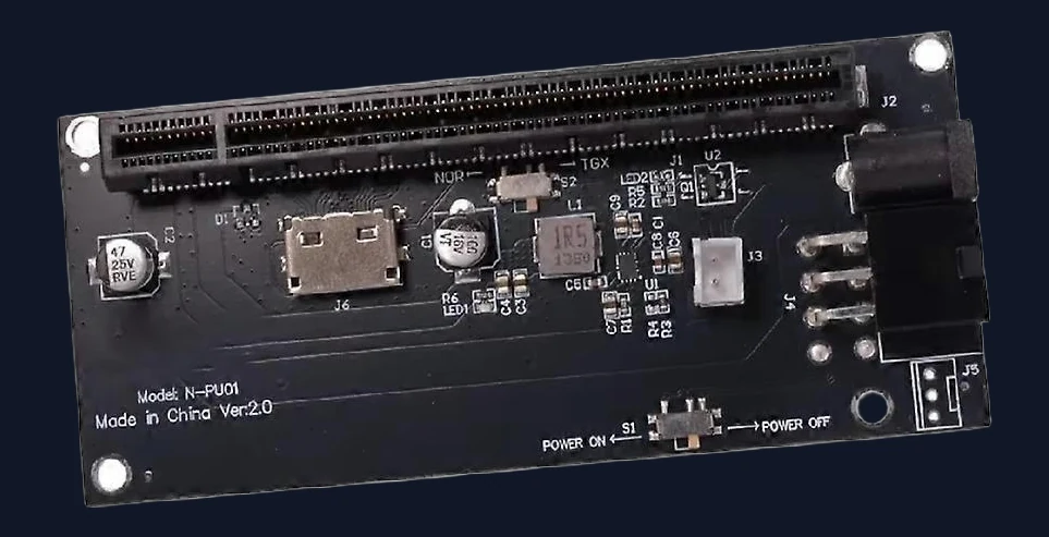 Oculink SFF-8612 to PCIe X4 X16 Slot Adapter Card GPU Power DC 12V for PC Mainboard Graphics Card