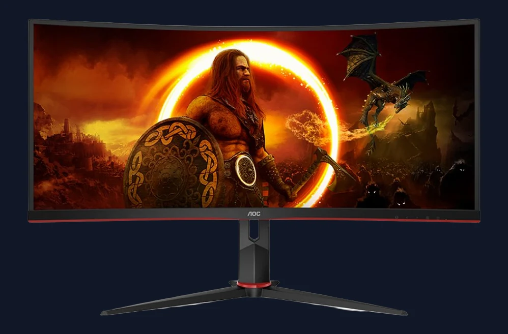 AOC G2 CU34XP/BK 34" Curved UltraWide Quad HD 180Hz 1ms Height Adjustable Gaming Monitor