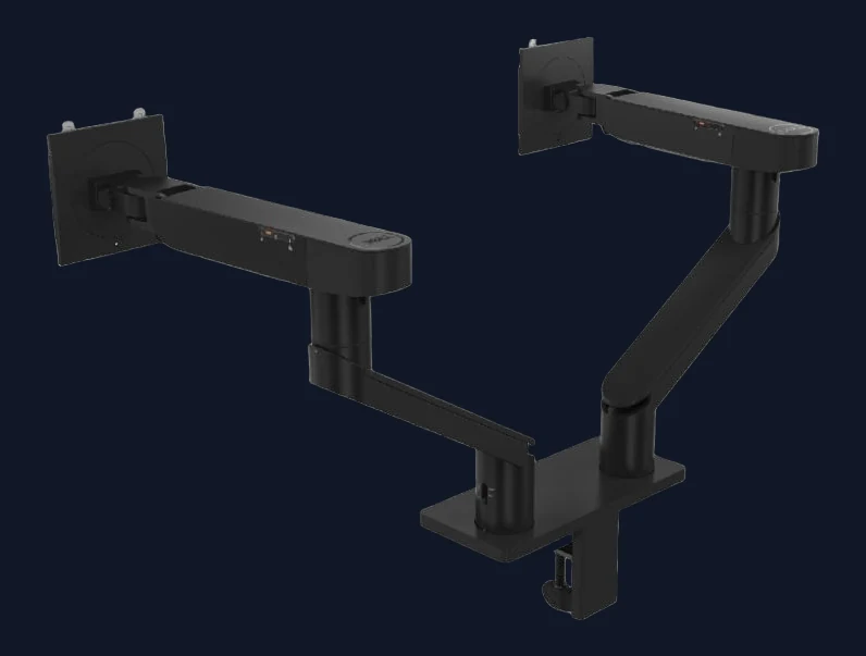 New Open Box - Dell Monitor Adjustable Dual Arm Mount Stand for 2 LCD displays 19"-34" Max Load 10 KG - Black