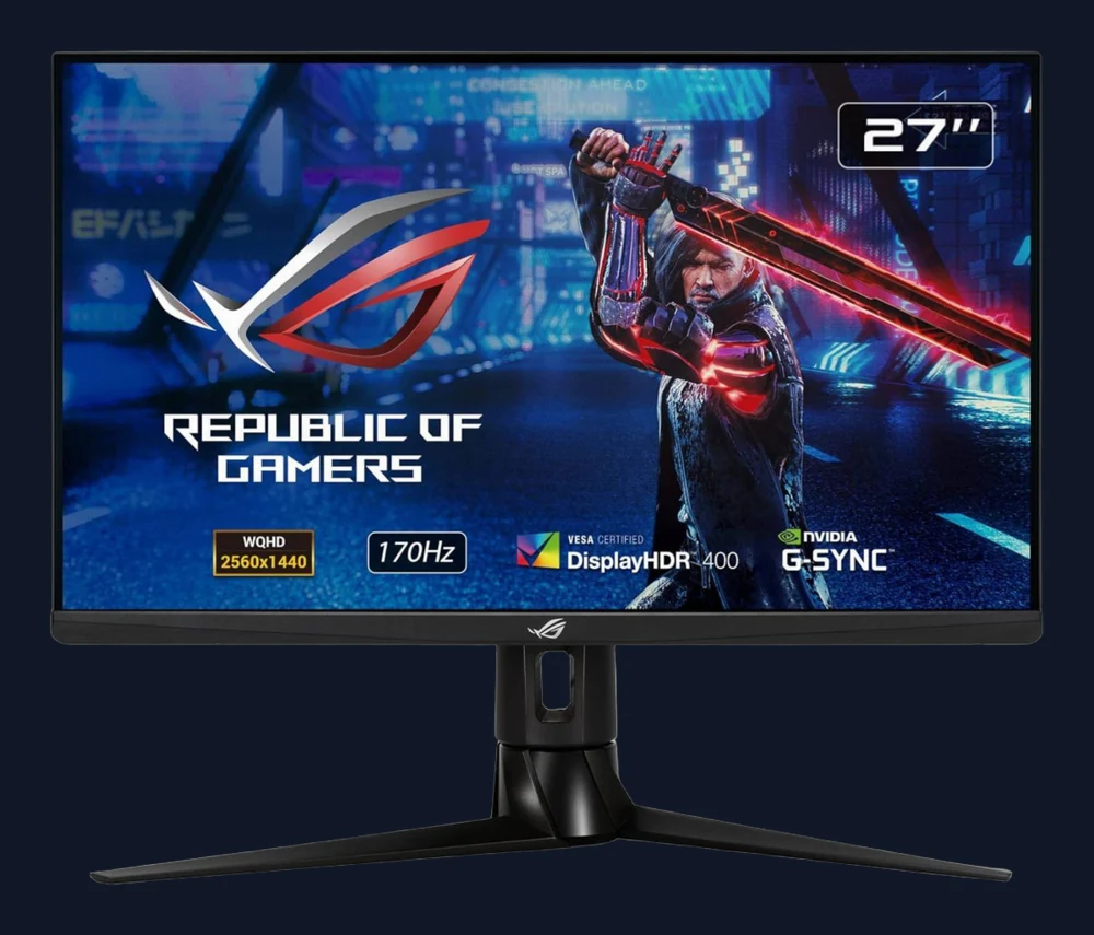 Refurbished - ASUS ROG XG27AQ 27" IPS Wide Quad HD 170Hz 1ms Height Adjustable Built in Speakers Gaming Monitor