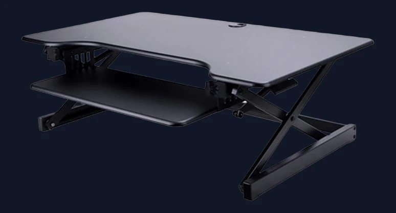 Rocelco  40" Sit To Stand Adjustable Height Desk Riser w/ Extended Vertical Range (Black)