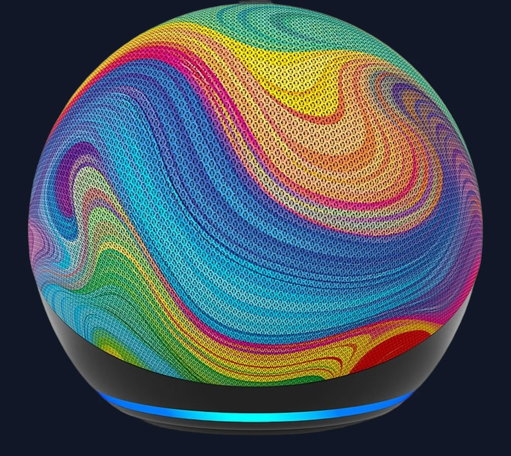 AMAZON Echo Dot Kids (5th Gen) Smart Speaker with Alexa - Rainbow Swirl
