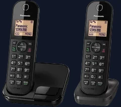 PANASONIC KX-TGC412EB Cordless Phone - Twin Handsets, Black