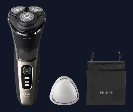 Philips Series 3000 S3242/12 Wet & Dry Electric Shaver with 5D Flex & Pivot Heads, Travel Pouch & Pop-up Trimmer, Ash Go