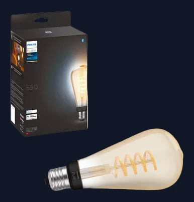 Philips Hue White Ambiance 7W ST72 E27 LED Single Filament Dimmable Smart Bulb with Bluetooth