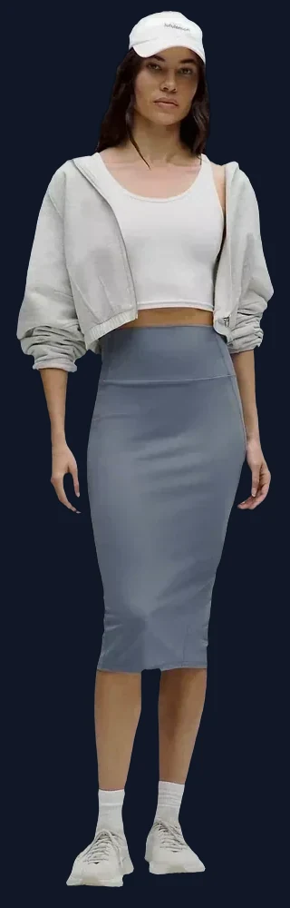Nulu Slim-Fit High-Rise Midi Skirt