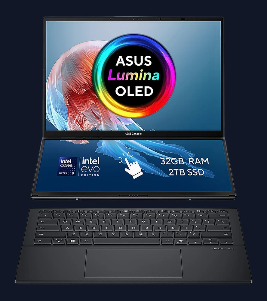 Asus Zenbook Duo - 14in OLED Laptop- Intel Core Ultra 9 - 32GB RAM - 2TB - Grey