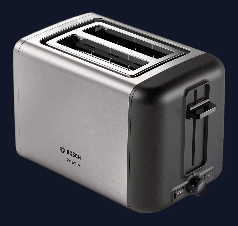 Bosch DesignLine TAT3P420GB 2-Slice Toaster with 6 variable browning levels - Stainless Steel