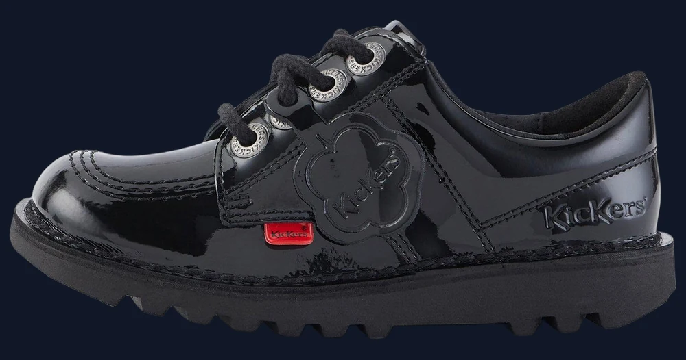 Kickers Junior Kick Lo Parent Leather Shoe - Black