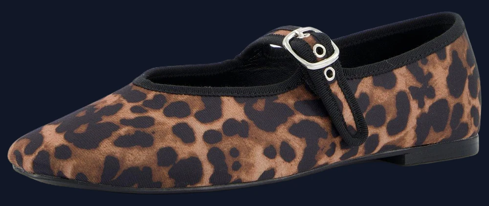 The Very Collection Ballerina Flat Shoes - Leopard Print