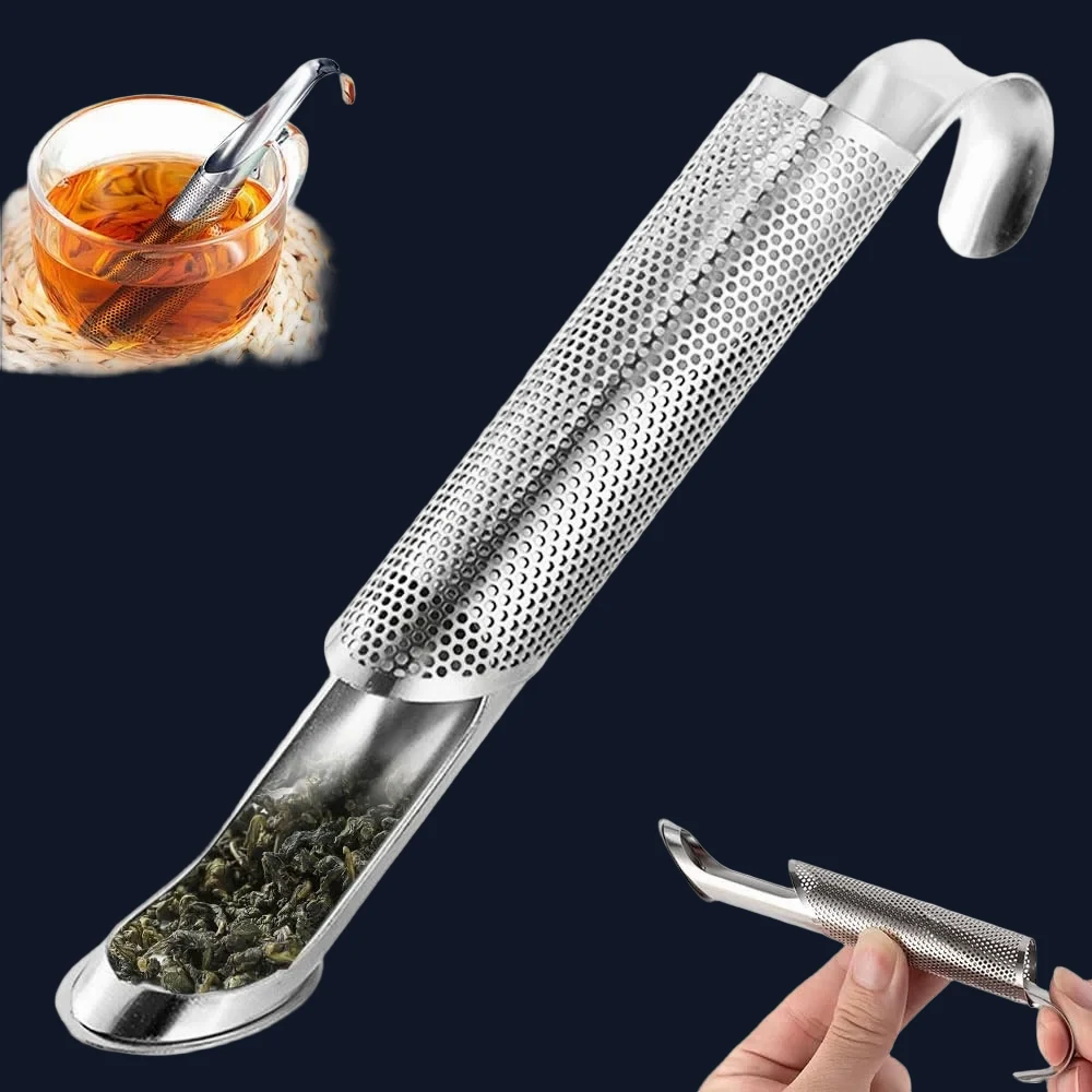 Food Storage Product Stainless Steel Tea Diffuser 2024 Upgrade with Universal Fine Holes Interval Brew Mesh Strainer Hanging Hook & Handle Tea Infuser