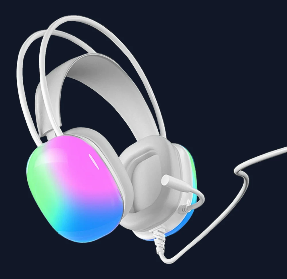 Gaming Headset with Microphone 7.1 Surround Sound Wired Gaming Headset with Rgb Lighting Usb Interface and Detachable Microphone for Enhanced Pc Gaming Experience Microphone for Pc