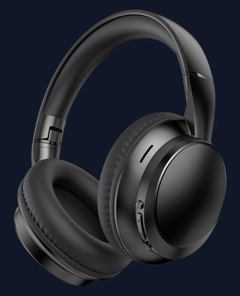 Wireless Bluetooth Headphones 5.4, 40H Playtime with 3 EQ Modes, 4 Micrs ENC Noise Cancelling for Clear Calls, Bass Boosted by 85%, Comfort Fit, Over Ear Headphones for Travel Home Office PC Black